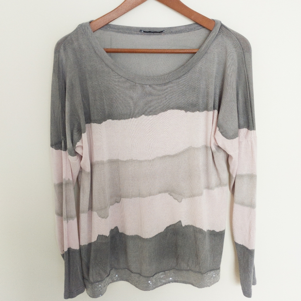 Angela Mara Striped Sweater Size Medium